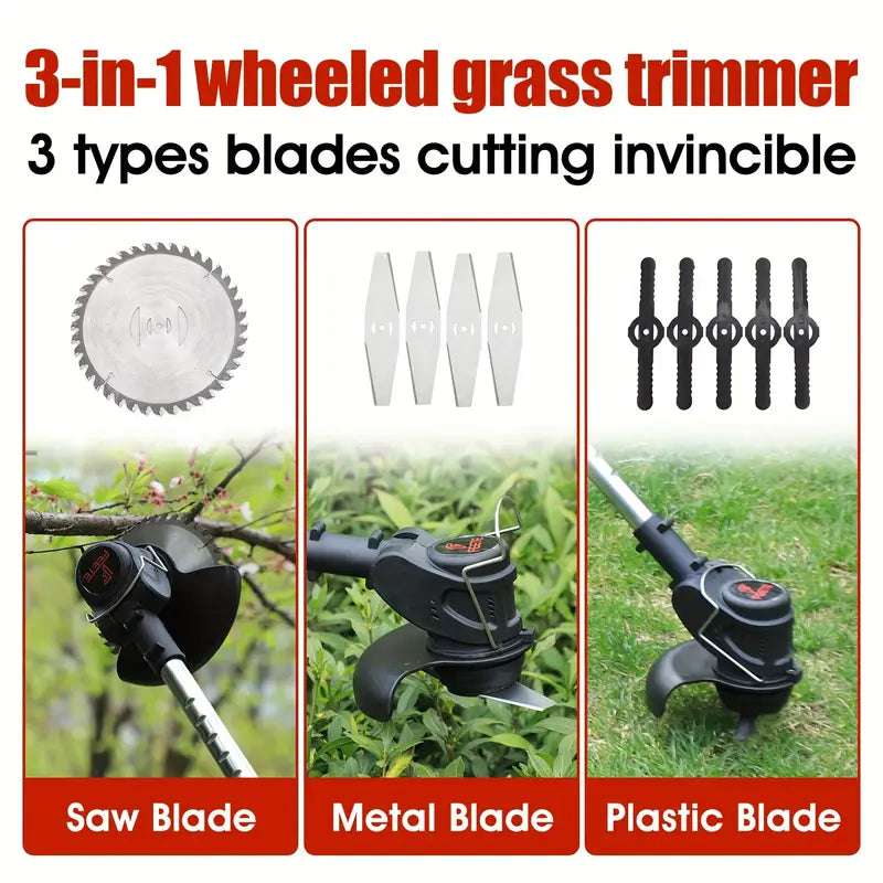 Oz Bargains Deals™ Cordless Grass Trimmer – Lightweight Brush Cutter with 2 Batteries