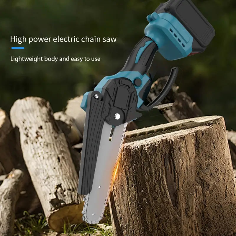 Oz Bargains Deals™ Mini Chainsaw – 36V Cordless Electric Chainsaw with 2 Rechargeable Batteries, Lightweight One-Hand Design for Fast Cutting