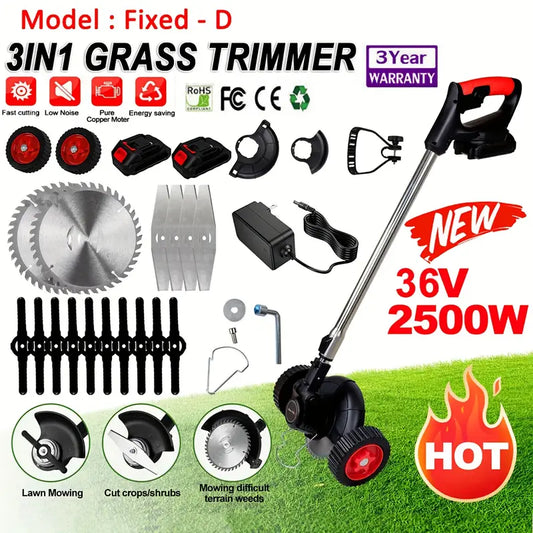 Oz Bargains Deals™ Cordless Grass Trimmer – Lightweight Brush Cutter with 2 Batteries