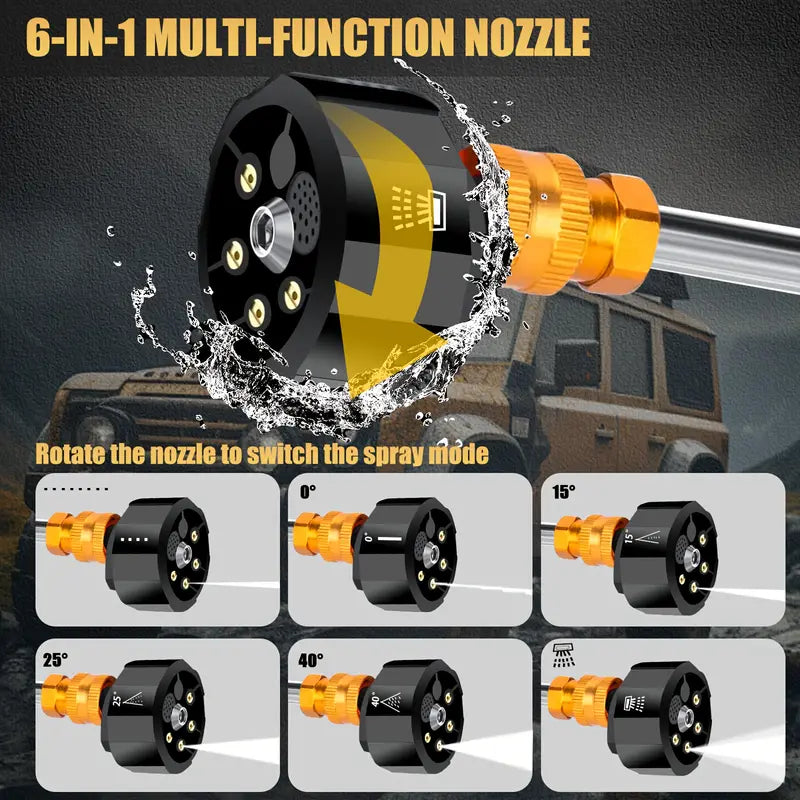 Oz Bargains™ High Pressure Washer Gun, Electric Water Spray With 2 Rechargeable Batteries