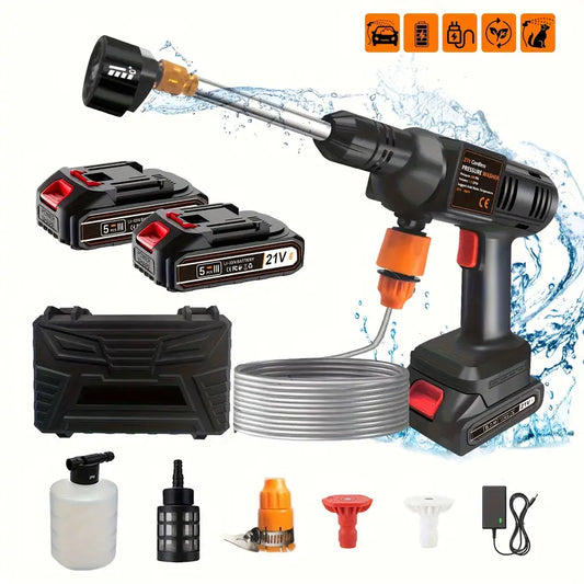 Oz Bargains™ High Pressure Washer Gun, Electric Water Spray With 2 Rechargeable Batteries